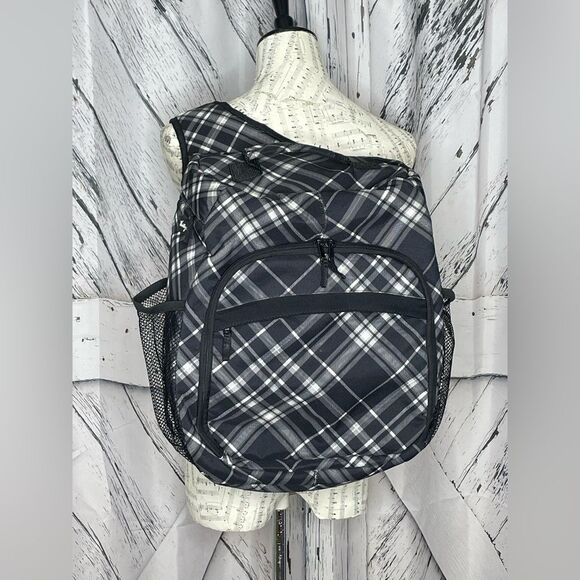 THIRTY-ONE Backpack Sling Style Camera & Laptop Bag Plaid - Picture 1 of 8